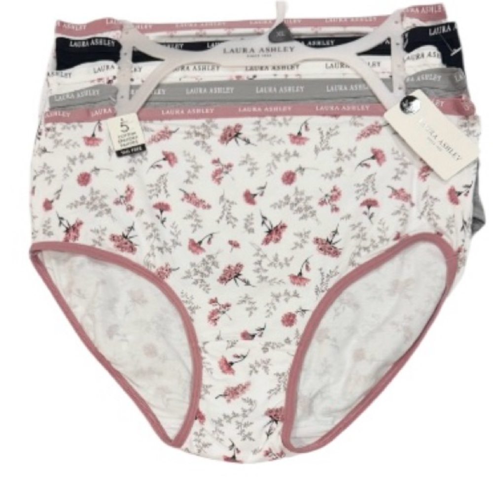 LAURA ASHLEY 5 Pack Panties Cotton Spandex Tag Free Floral
Comfy NWT XL